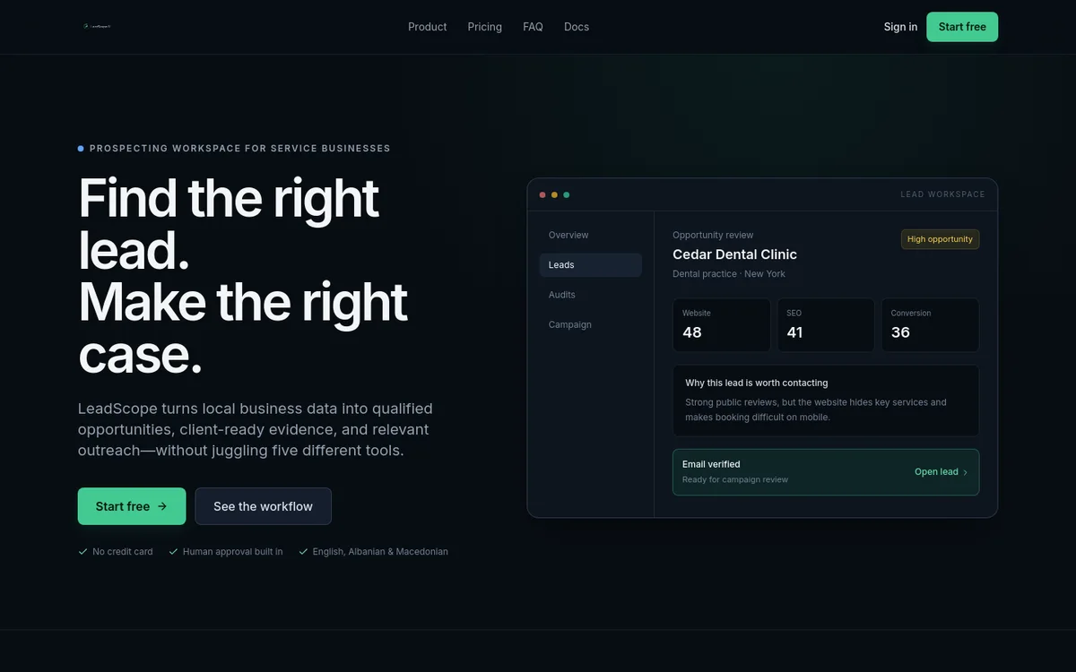 LeadScope AI screenshot