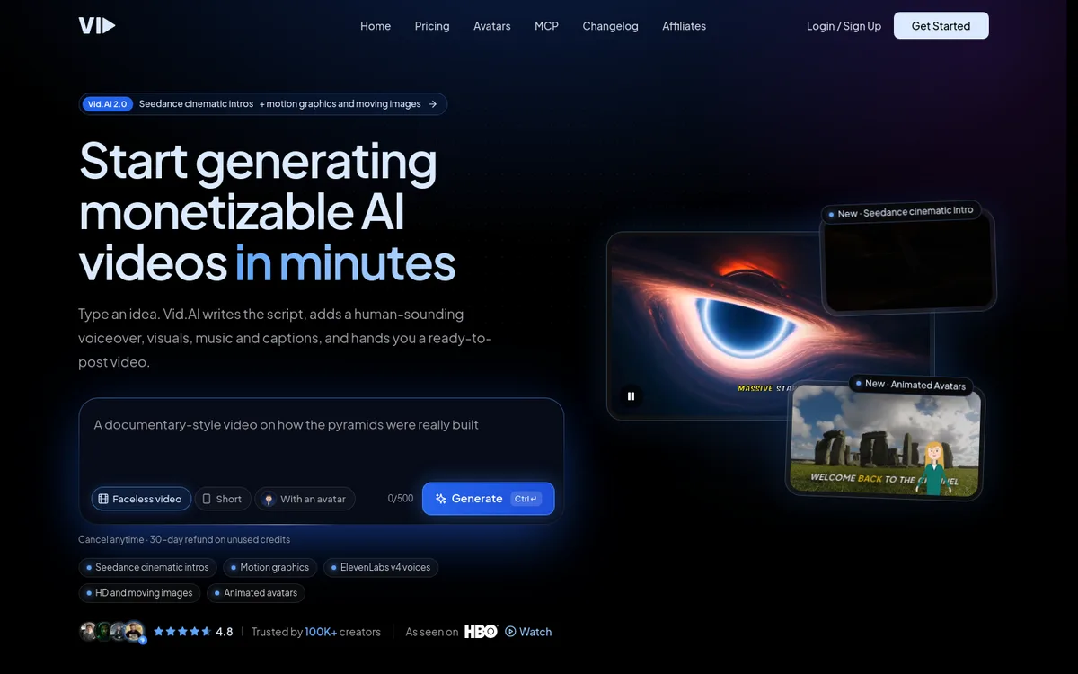 Vid.AI screenshot