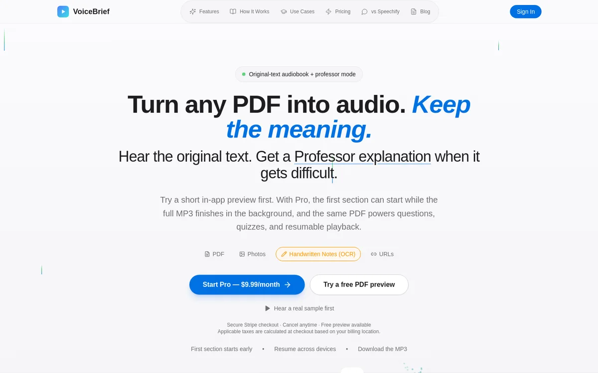 VoiceBrief screenshot