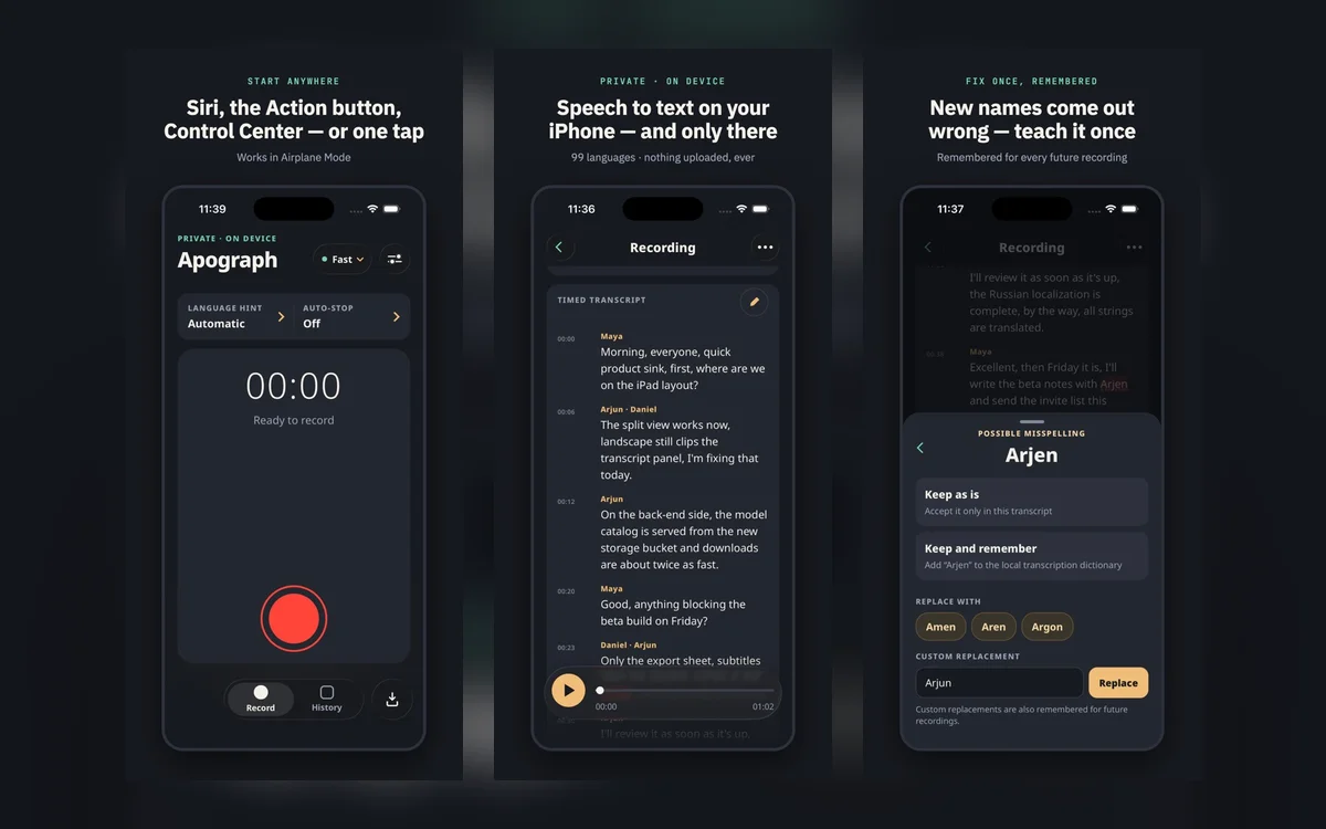 Apograph screenshot