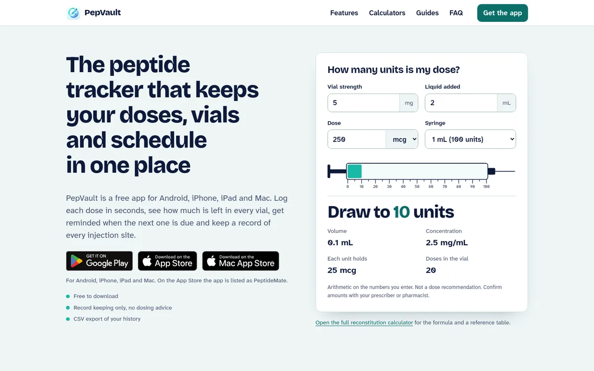 PepVault screenshot