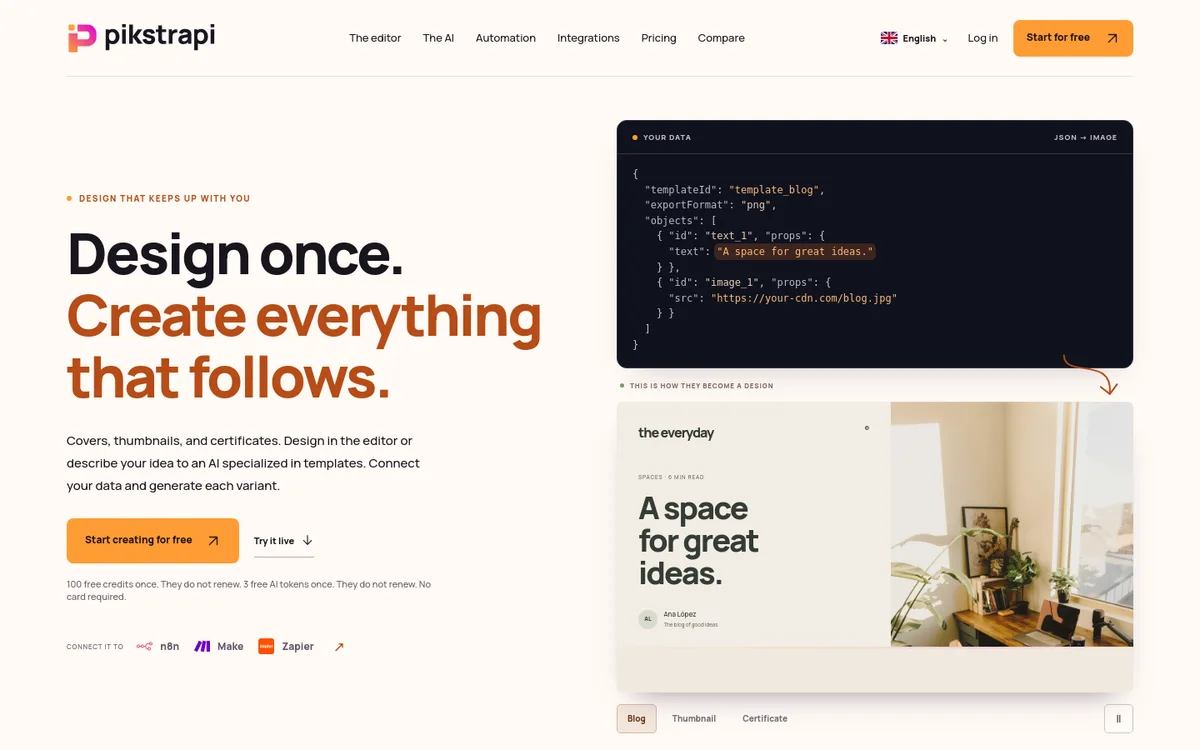 Pikstrapi screenshot